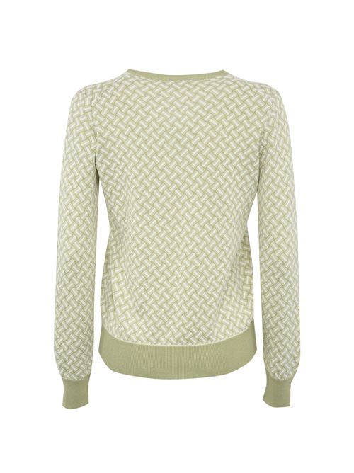 Maglia in cotone e lino The Verde/Bianco DRUMOHR | L2B481BU 00001B49
